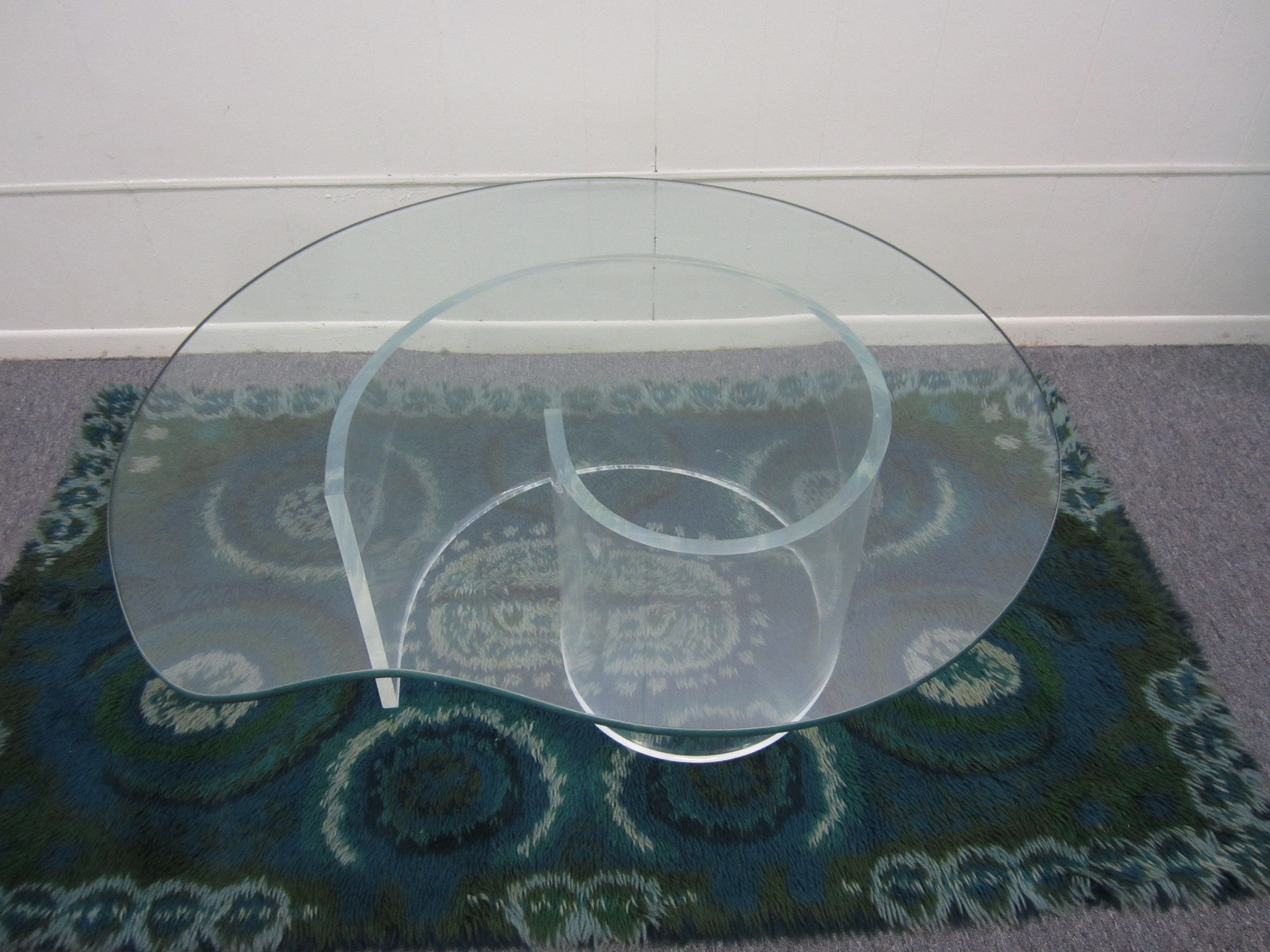 Regency Style, Lucite Snail, Mid-Century Modern Coffee Table 