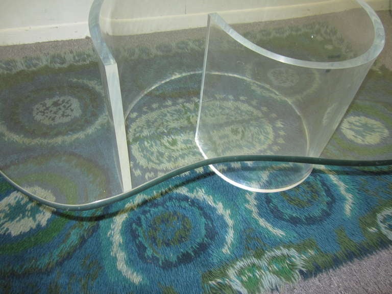 Late 20th Century Regency Style, Lucite Snail, Mid-Century Modern Coffee Table 