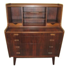 Danish Modern Rosewood Pull Out Desk Signed