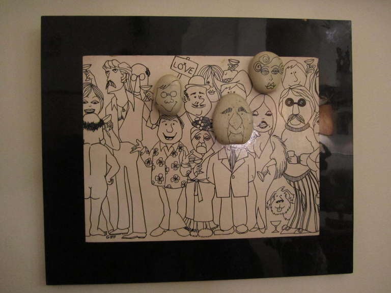 Wonderfully Charming Pebble Wall Art Mid-century Danish Modern