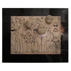 Wonderfully Charming Pebble Wall Art Mid-century Danish Modern