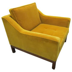 Striking Jens Risom Tufted Slope Armchair, Mid-Century Modern