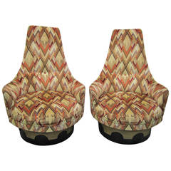 High Back Swivel Chairs by Adrian Pearsall Mid-Century Modern