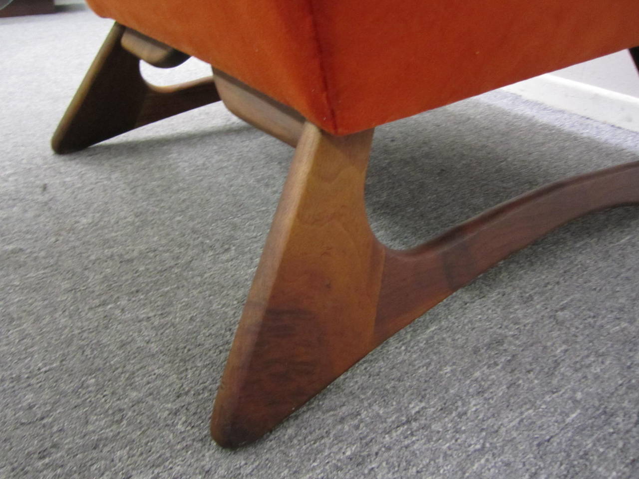 Mid-Century Modern Pair Adrian Pearsall Angular Sculptural Walnut Lounge Chair Mid-Century For Sale