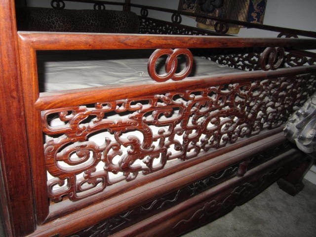 Rare Chinese Ming Dynasty Huanghuali Six Post Canopy Bed 1