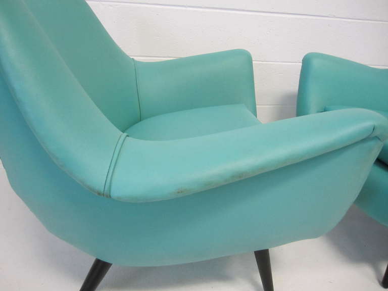 Stunning Pair of Lawrence Peabody Scoop Lounge Chairs, Selig Mid-Century Modern 3