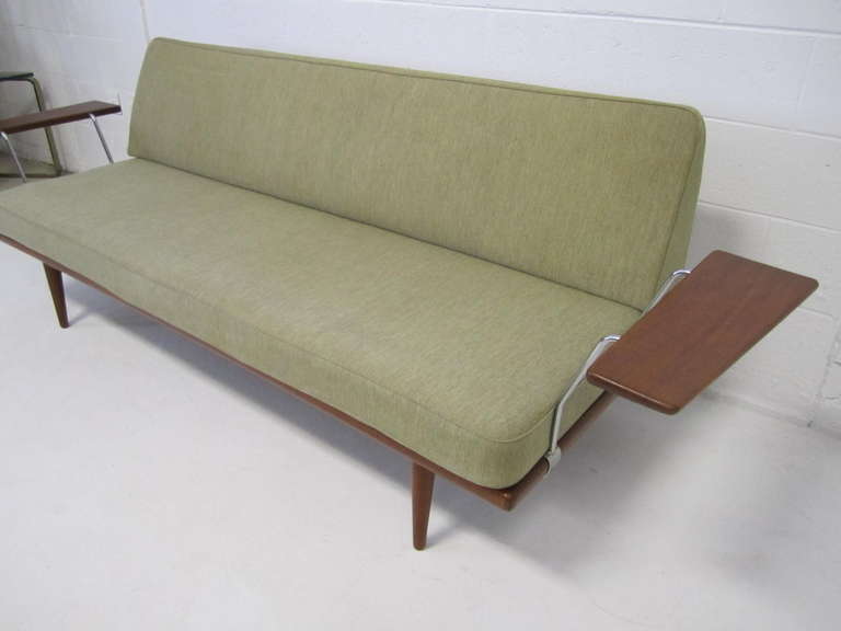 Rare Peter Hvidt Wing Arm Teak Sofa Daybed Mid-Century Danish Modern