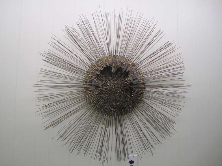 Great Starburst sculpture in the Brutalist School.  Awesome texture along with large scale size at 45