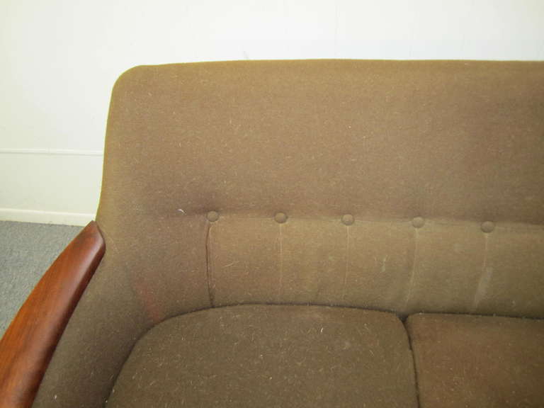 Nanna Ditzel Style Four Seat Sculptural Teak Sofa Mid-Century Danish Modern In Good Condition For Sale In Pemberton, NJ