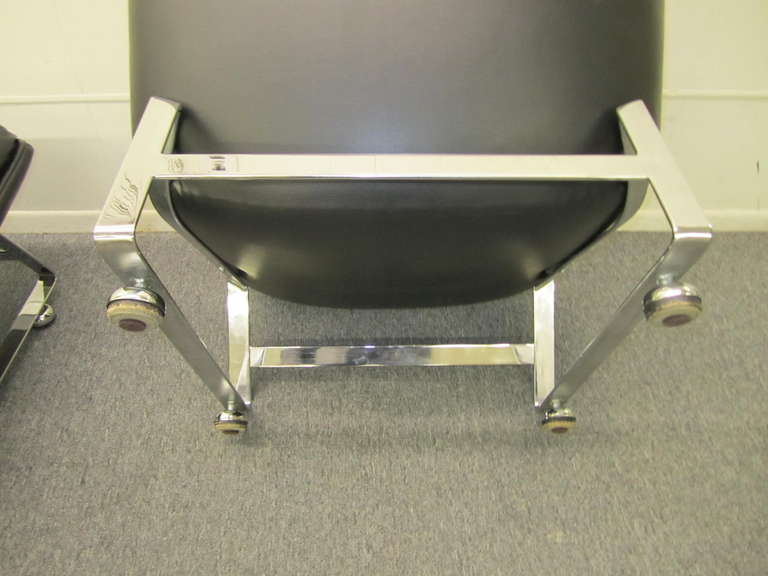 Paar pervical Lafer-Stil Chrom-Loungesessel, Dänisch, Mitte des Jahrhunderts im Zustand „Gut“ im Angebot in Pemberton, NJ