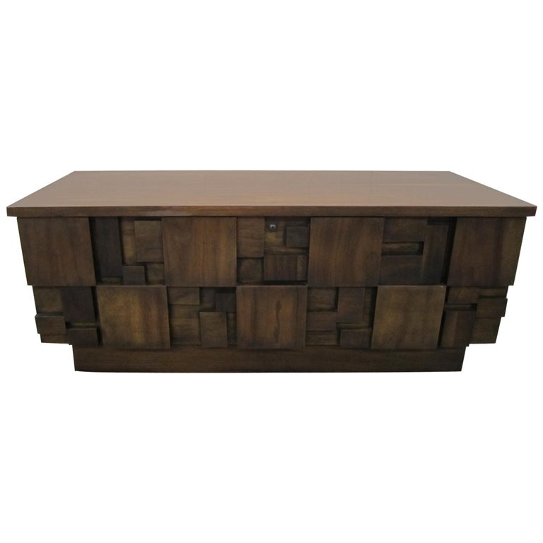 Rare Lane Brutalist Mosaic Hope Chest Paul Evans Style Mid Century Modern