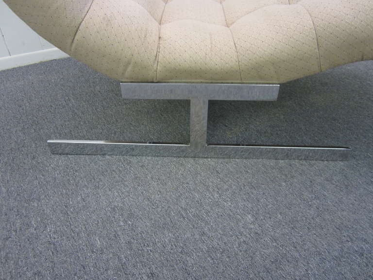 Mid-Century Modern Milo Baughman Wave Chaise Longue Chair Mid-century Modern
