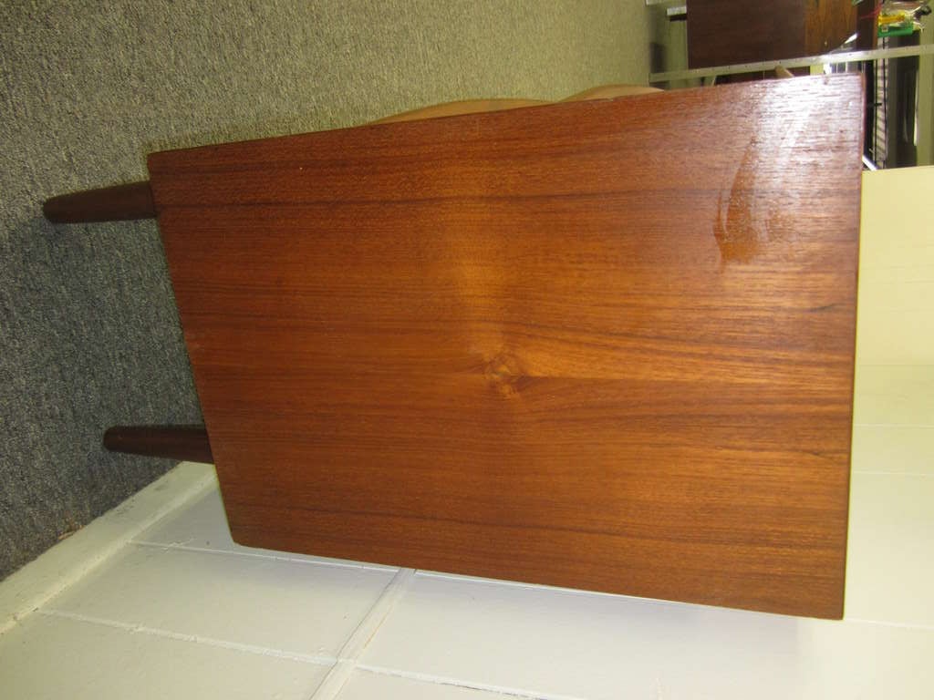  Tall Danish Modern Teak Entry Mirror/Shelf Small Cabinet Pedersen and Hansen For Sale 1