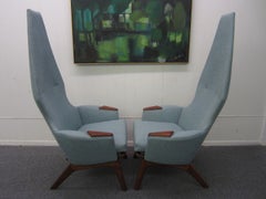 Spectacular Pair of Adrian Pearsall High Back Chairs Mid-Century Danish Modern