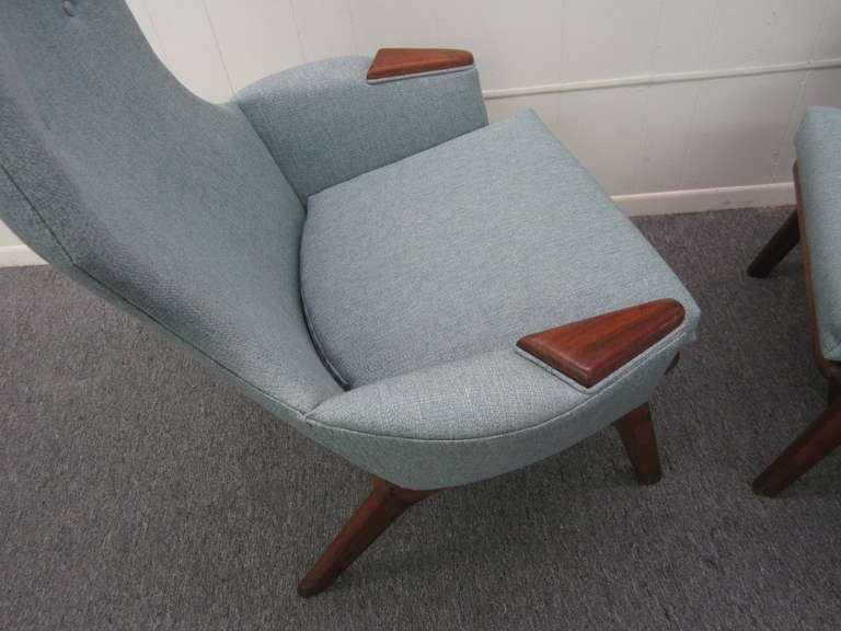 Paire spectaculaire de chaises Adrian Pearsall à haut dossier, mi-siècle moderne danois en vente 1