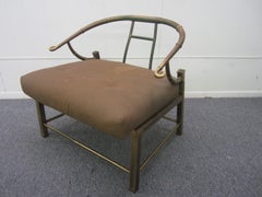 Mastercraft Asian Inspired Faux Bamboo Brass Lounge Chair, Mid-Century