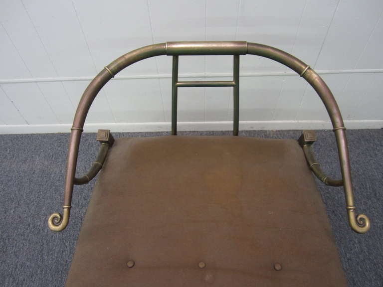 Mastercraft Asian Inspired Faux Bamboo Brass Lounge Chair, Mid-Century In Good Condition For Sale In Pemberton, NJ