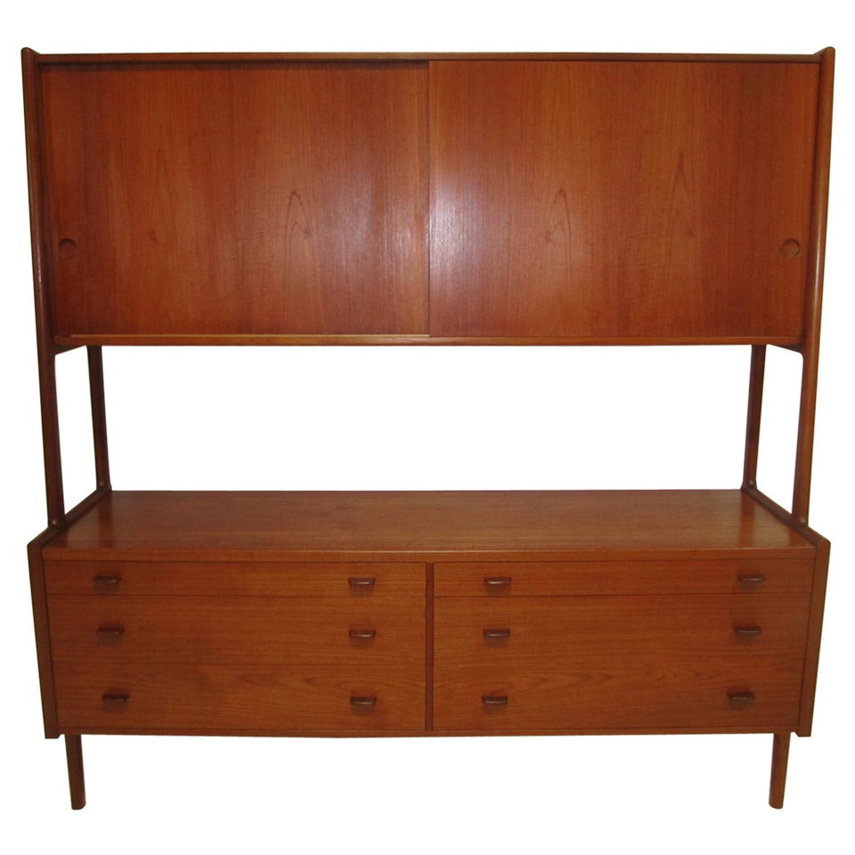 Impressive Danish Modern Teak Cabinet Designed by Hans Wegner