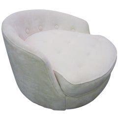 Retro Milo Baughman Thayer Coggin Round Swivel Lounge Chair Mid-Century 