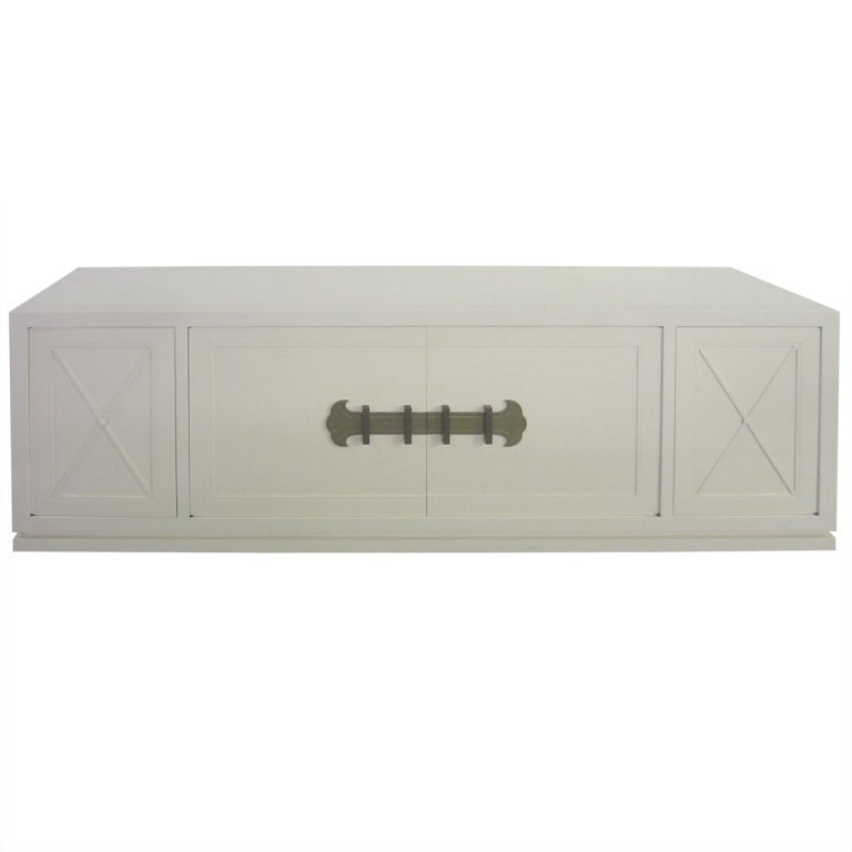 Grosfeld House Cream Lacquered Hanging Credenza, Mid-Century Modern