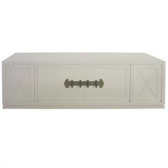 Retro Grosfeld House Cream Lacquered Hanging Credenza, Mid-Century Modern