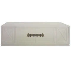 Grosfeld House Cream Lacquered Hanging Credenza, Mid-Century Modern 1