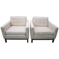 Hübsches Paar Harvey Probber Style Cube Arm Chairs Mid-Century Modern