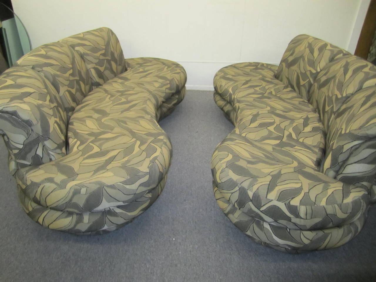Excellent Pair of Adrian Pearsall for Comfort Designs Kidney-Shaped Sofas 3