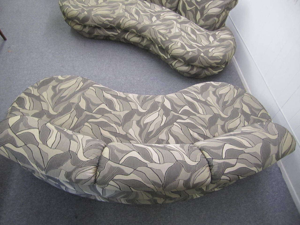 Upholstery Excellent Pair of Adrian Pearsall for Comfort Designs Kidney-Shaped Sofas
