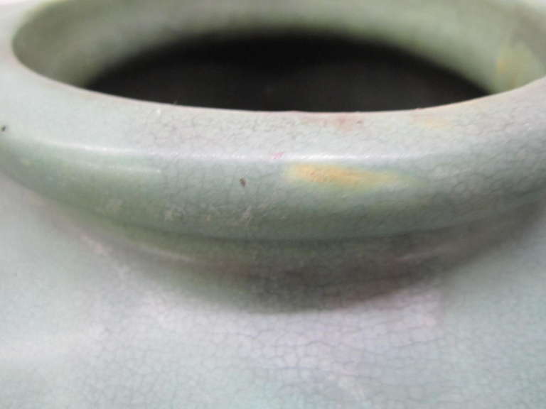 Ceramic Outstanding Rare Form Huge Handled Burley Winter Urn Signed Lion’s Head