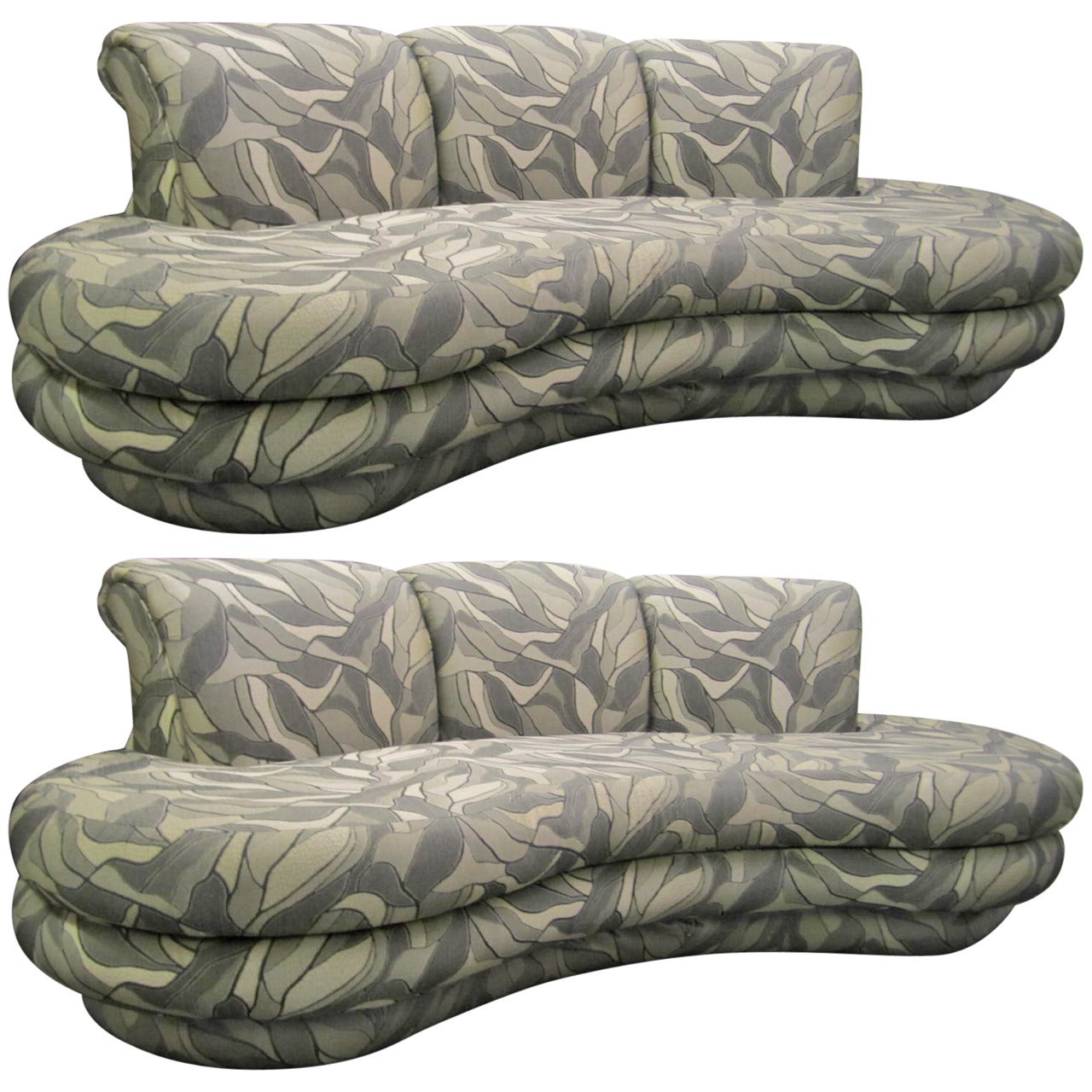 Excellent Pair of Adrian Pearsall for Comfort Designs Kidney-Shaped Sofas