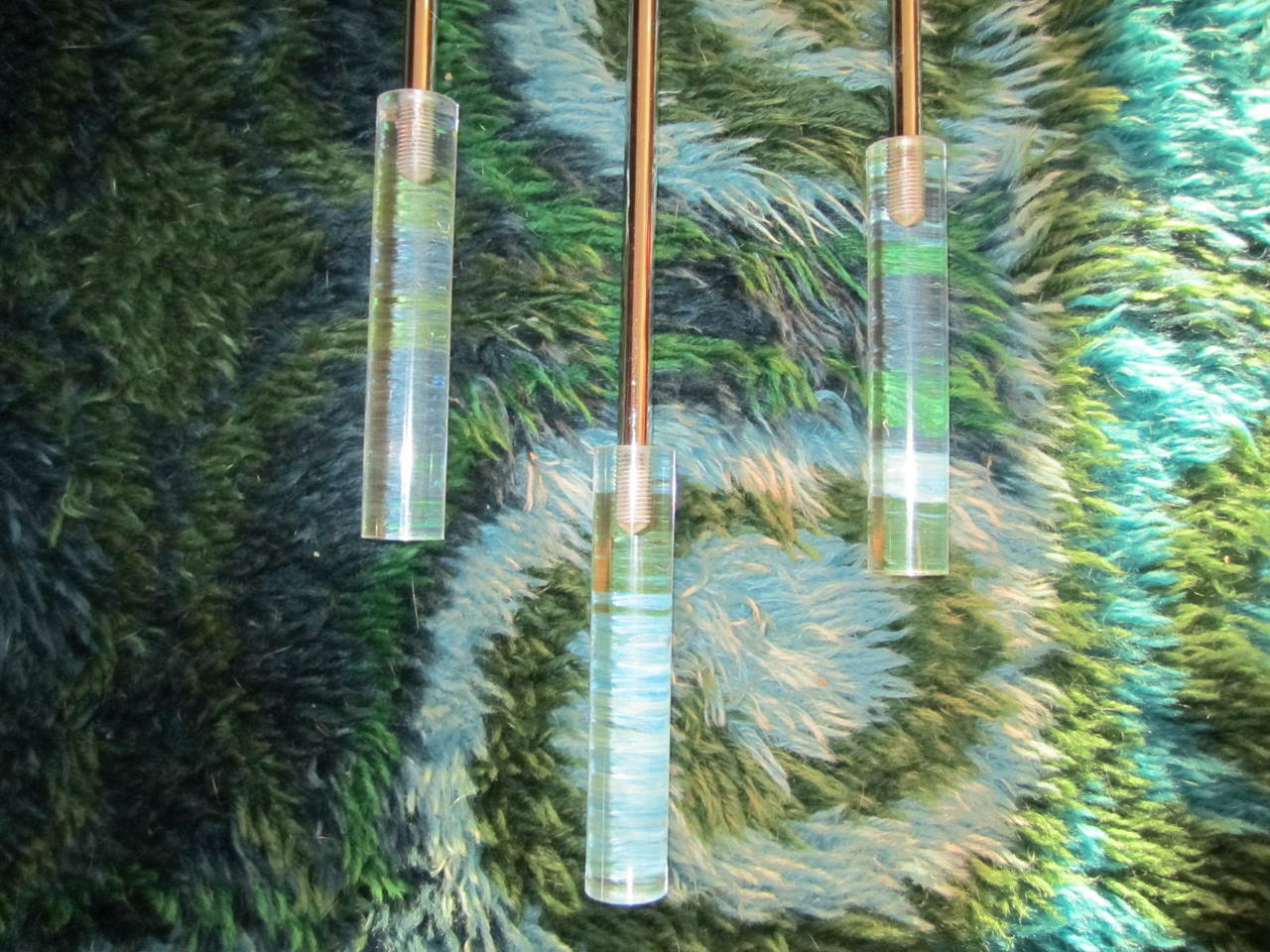 Mid-20th Century Lucite Chrome Fireplace Tools Set - Mid-Century Modern For Sale