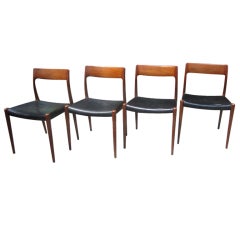 Set of 4 J L Moller Danish Chairs