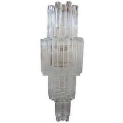 Monumental 6 Foot Camer Venini Glass Tronchi Tube Chandelier Mid-century Modern 12