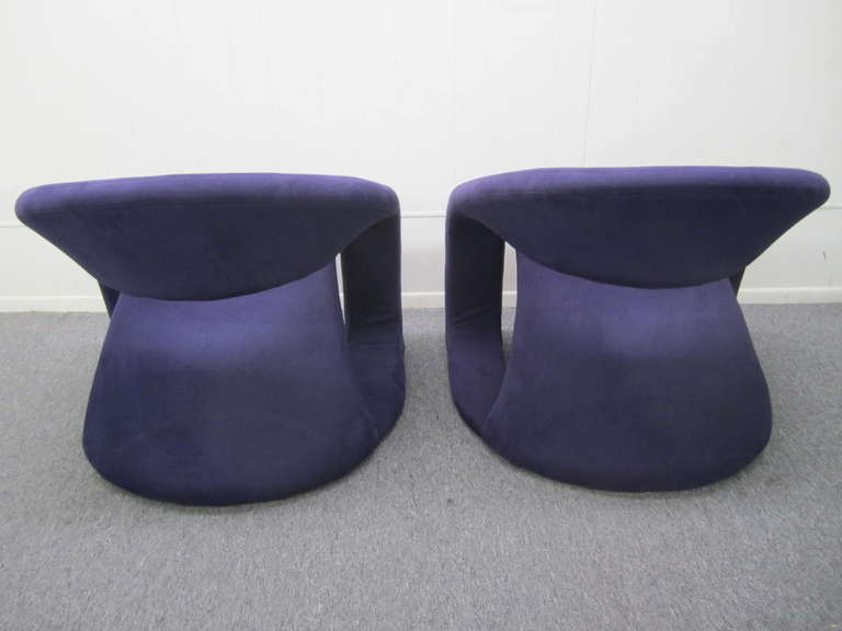 purple suede chair
