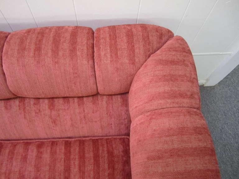Walnut Stunning Harvey Probber Style Long Low Sofa, Mid-Century Modern
