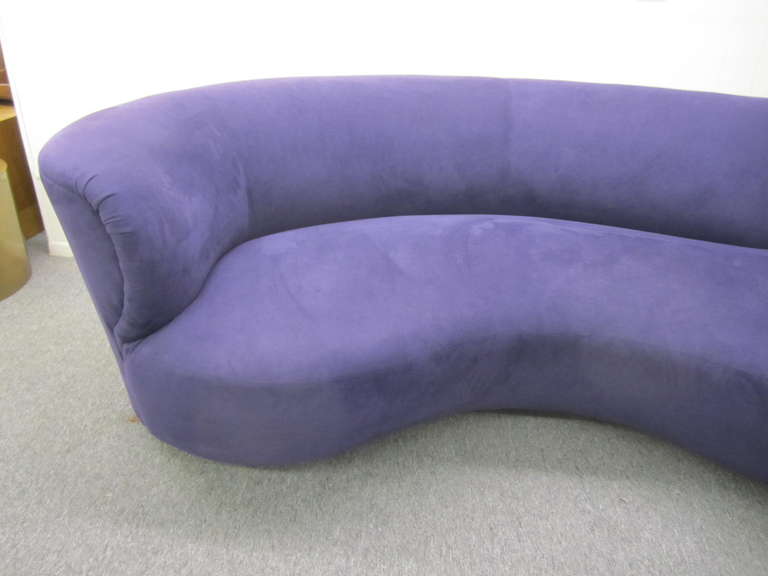 Late 20th Century Magnificent Pair of Vladimir Kagan Sepentine Cloud Sofas, Purple Ultra Suede