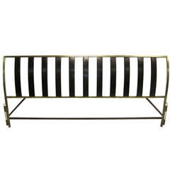Fabulous Harvey Probber Solid Brass and Wood King Size Headboard, Mid-Century