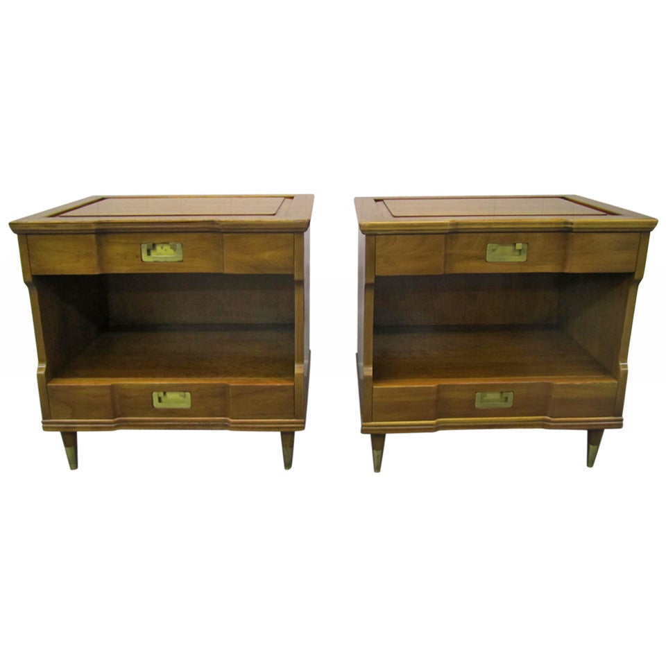 Fantastic Pair of John Widdicomb Asian Modern Night Stands Mid-Century