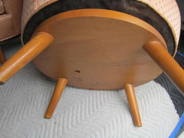 Excellent Pair of Conant Ball Peacock Back Swivel Chairs Mid-Century Modern 1