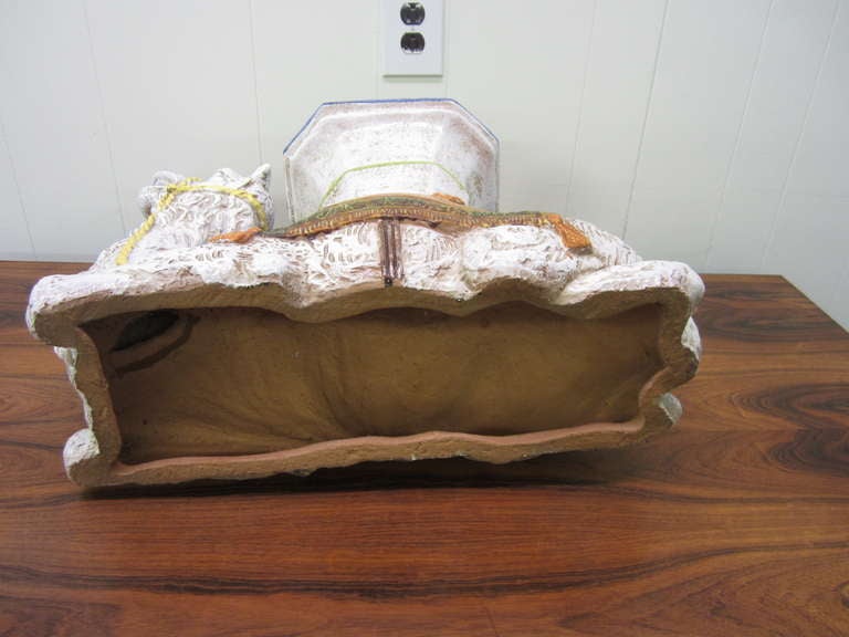 Italian Terra Cotta Camel Garden Seat Regency Mid-century Modern 1