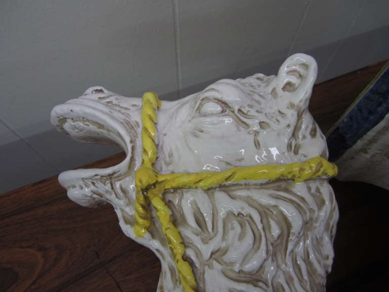 Italian Terra Cotta Camel Garden Seat Regency Mid-century Modern 2