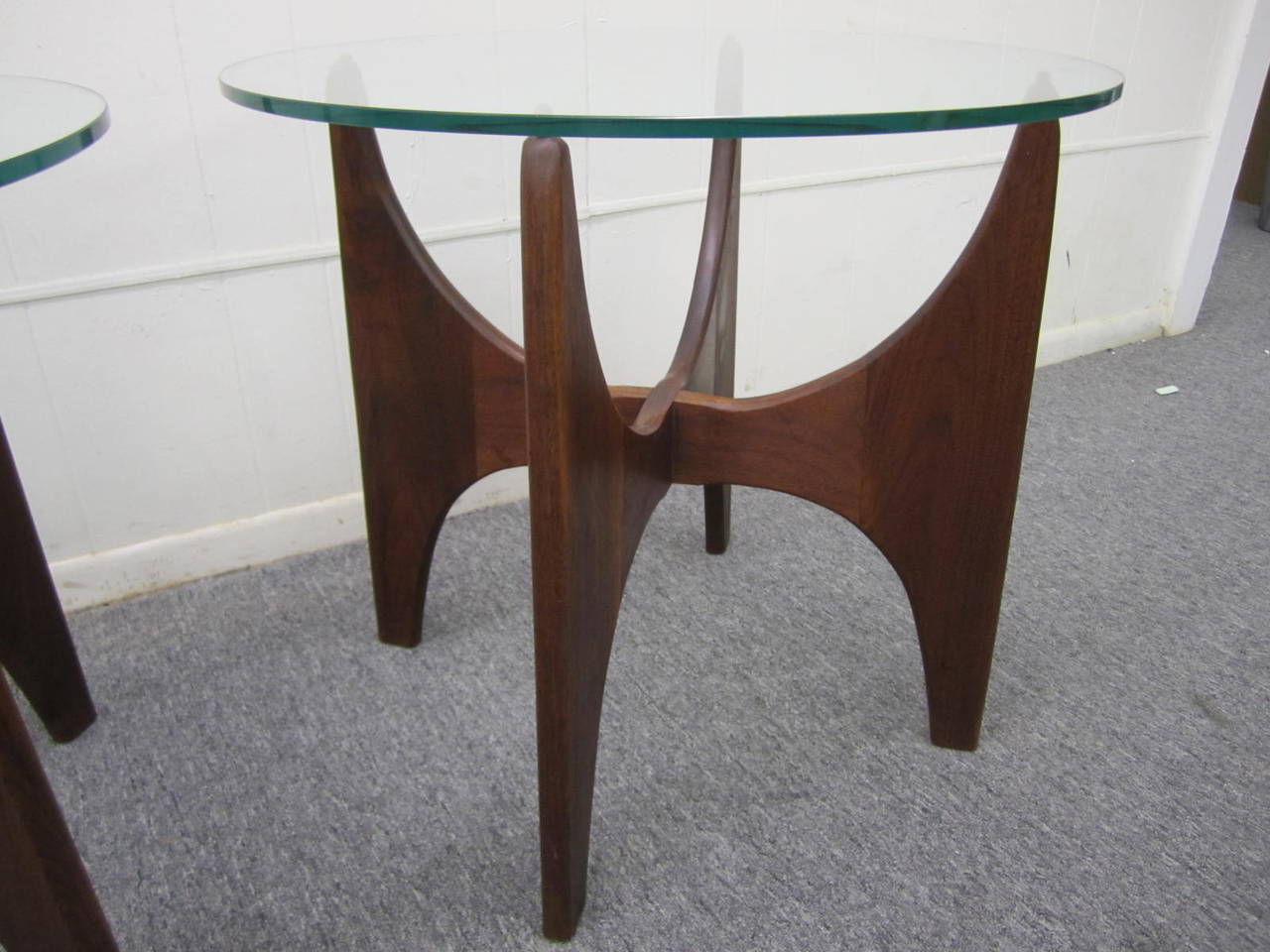 Lovely Pair of Sculptural Walnut Adrian Pearsall End Tables Mid-Century Modern 3
