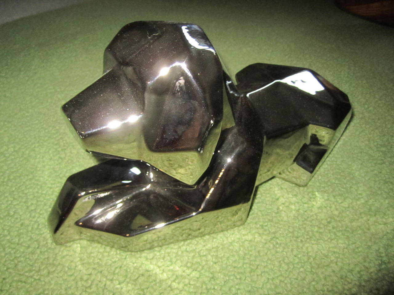 Whimsical Jaru Silver Dog Ceramic Sculpture, Cubism, Mid-Century Modern 4