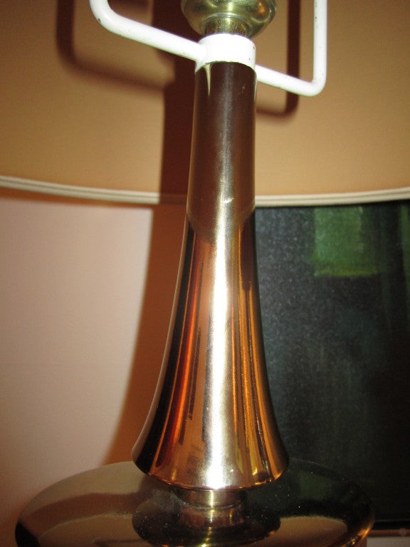 Mid-Century Modern Pair Of Rosewood And Brass Tall Laurel Lamps Mid-century Danish For Sale