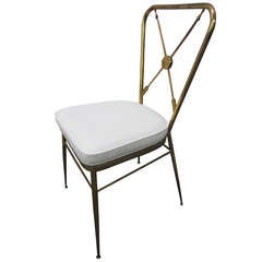 Fabulous Gio Ponti style brass desk chair Mid-century Modern