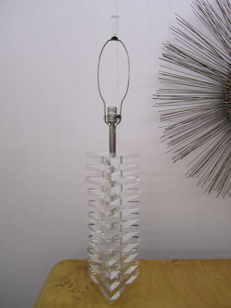 karl springer lucite lamp