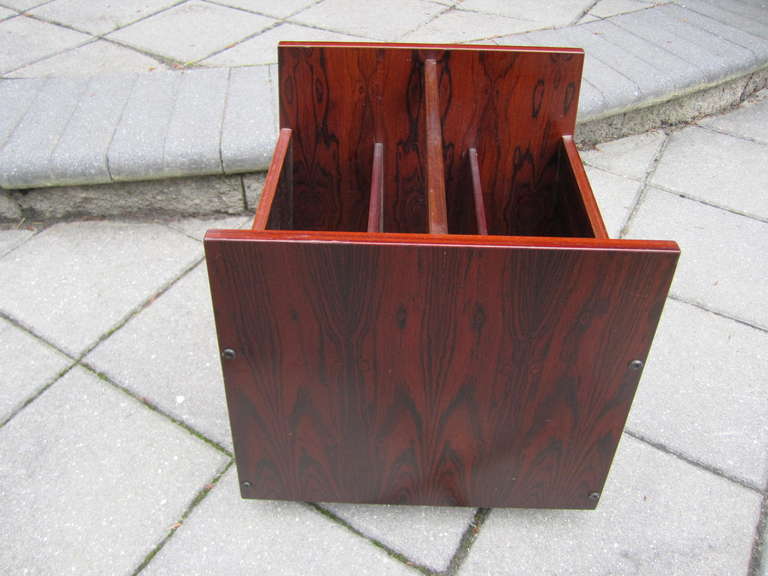 Scandinavian Modern Norwegian Rosewood Magazine Rack by Brusksbo Mellemstrands Danish Modern For Sale