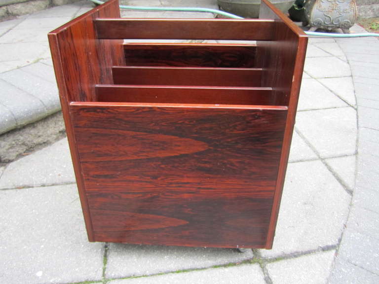 Mid-20th Century Norwegian Rosewood Magazine Rack by Brusksbo Mellemstrands Danish Modern For Sale