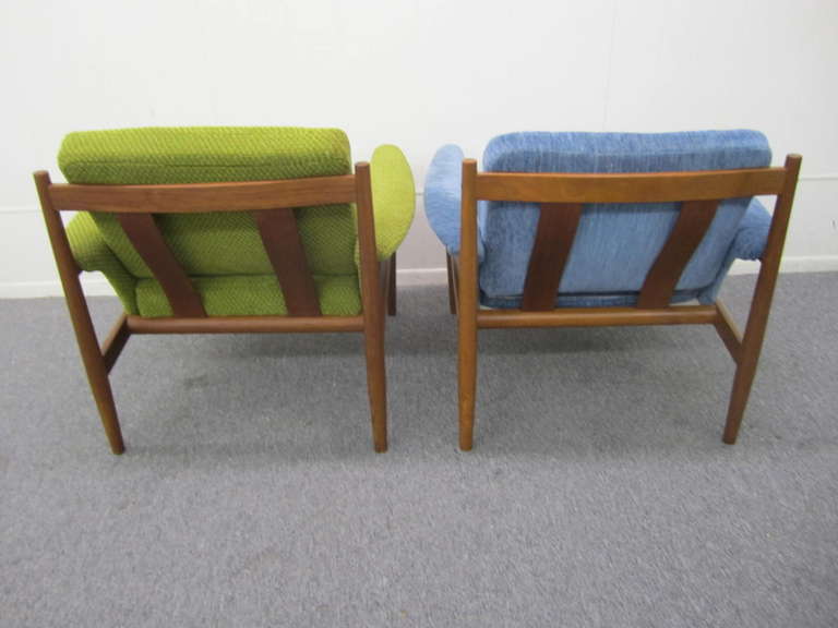 Scandinavian Modern Outstanding Pair of Greta Jalk Teak Lounge Chairs, Mid-Century Danish Modern